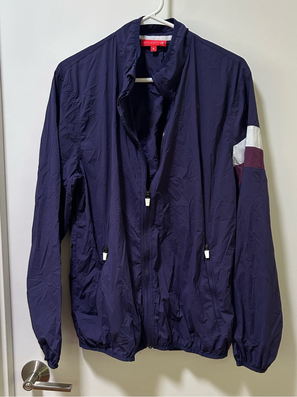 REDVANLY Navy Blue Lightweight Full Zip Jacket Size Medium